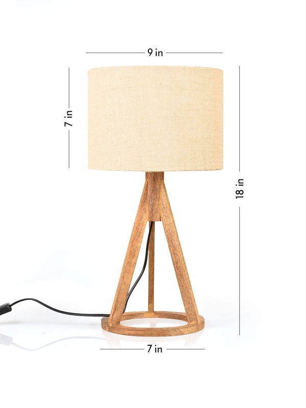 Jute White Trio Wooden Lamp
