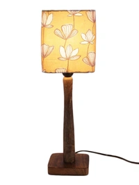 Mustard Flora Wooden Lamp
