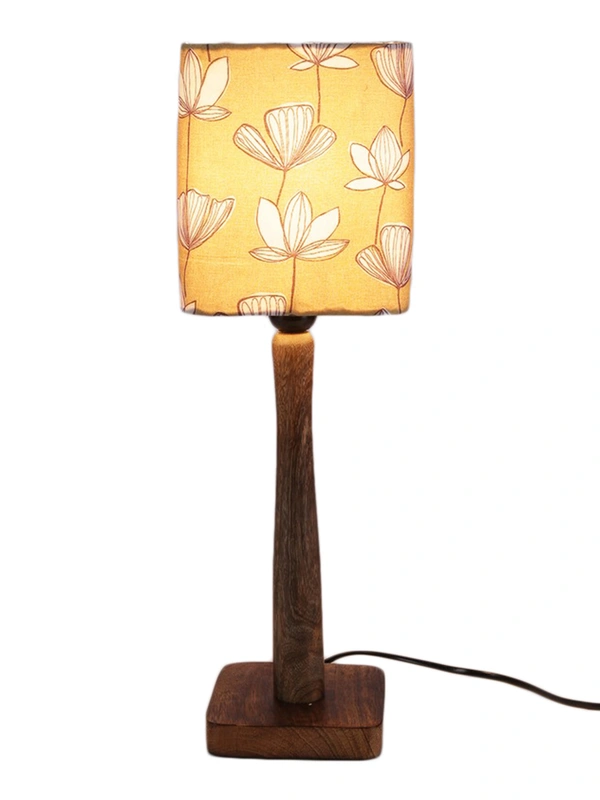 Mustard Flora Wooden Lamp