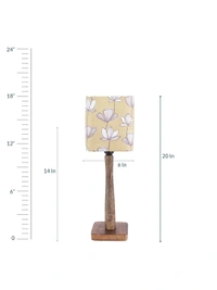 Mustard Flora Wooden Lamp