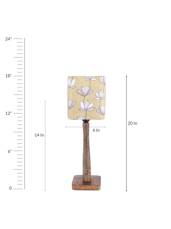 Mustard Flora Wooden Lamp